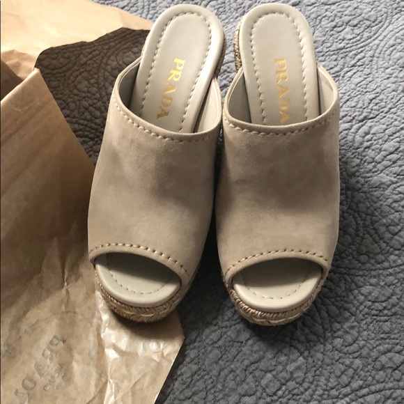 Prada Wedge Espadrilles 37.5 - Picture 5 of 16